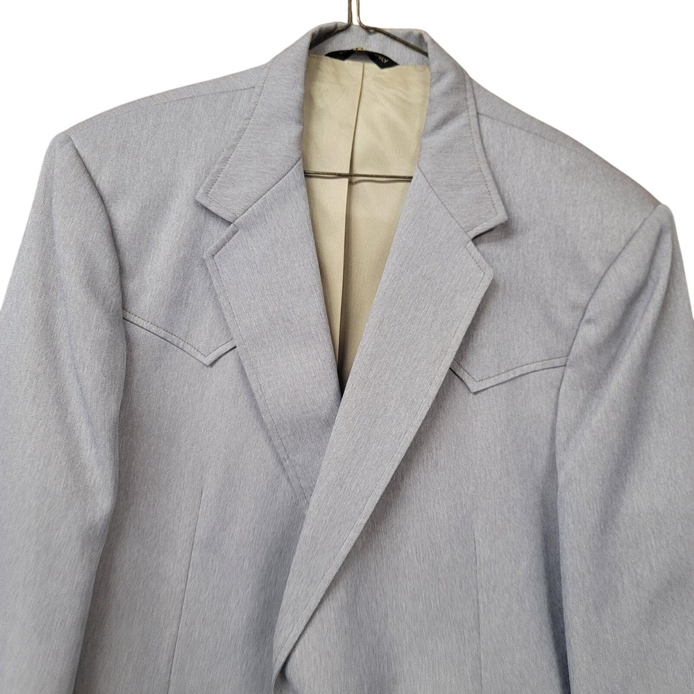 Vintage Hagar Western Tan Sport Coat Cowboy Blazer Pointed Yoke 2 Button 42R